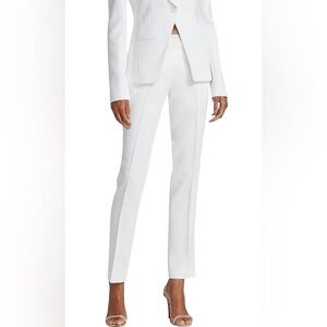 Akris Punto White Stretch Side Zip Pants Size 2 (26” Inseam) NWT